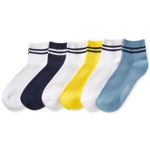 NIP Lauren Ralph Lauren Women's 6-Pk. Ribbed Striped Cuff Ankle Socks - Assorted